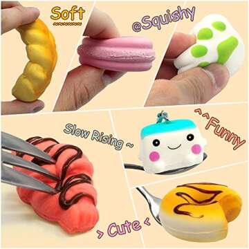 BUDI 30Pcs Kawaii Squishies Stress Relief Fidget Toys