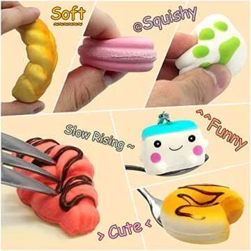 BUDI 30Pcs Kawaii Squishies Stress Relief Fidget Toys