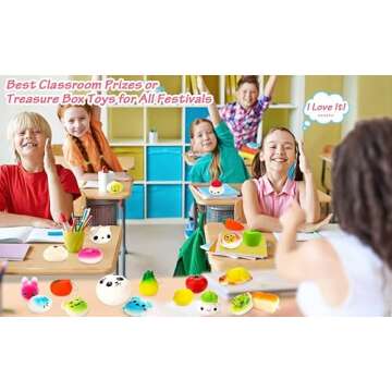 BUDI 30Pcs Kawaii Squishies Stress Relief Fidget Toys