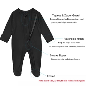 Aablexema Bamboo Zipper Pajamas for Newborn Comfort