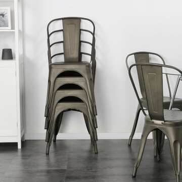 Stackable Iron Metal Dining Chairs for Stylish Spaces