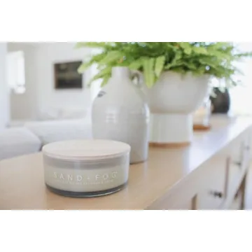 Sand + Fog Scented Candle - Tropical Citrus Additional Scents and Sizes 100% Cotton Lead-Free Wick Luxury Air Freshening Jar Candles Perfect Home Decor for Your Cocktail Table 34 oz, Orange,Violet