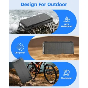 Nuynix Solar Power Bank 20000mAh with Wireless Charging