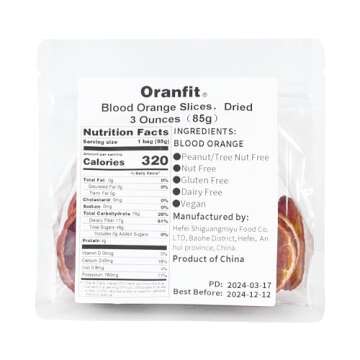 Oranfit Dried Blood Orange Slices 3oz/85g(30 to 40 slices)