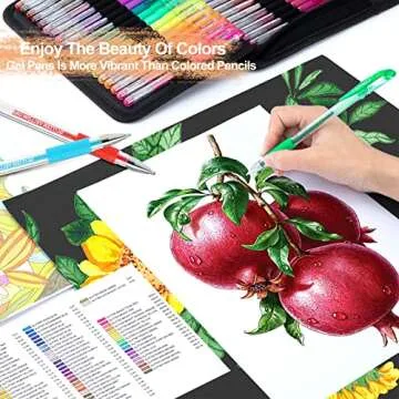 TANMIT Glitter Gel Pens, 160 Pack Glitter Pen with Case for Adults Coloring Books, Artist Colored Gel Markers with 40% More Ink for Drawing Scraobooking Writing Doodling