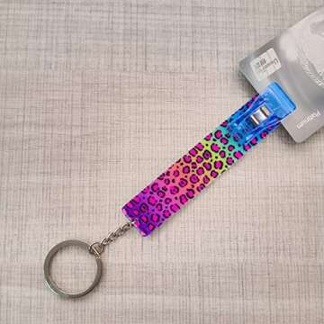 XIANGXING 【Newest Upgraded】 2PCS Credit Card Puller, Cute Debit Bank Card Grabber for Long Nails ATM Keychain Women with Plastic Clip (Leopard + Leopard)