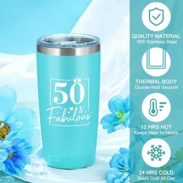 Exceptional 50th Birthday Gift Set for Women Celebrating Turning 50