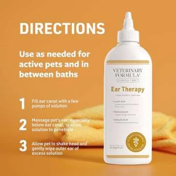 Veterinary Formula Clinical Care Ear Therapy, 8 oz. – Cat and Dog Ear Cleaner – Helps Soothe Itchiness and Clean The Ear Canal of Debris and Buildup
