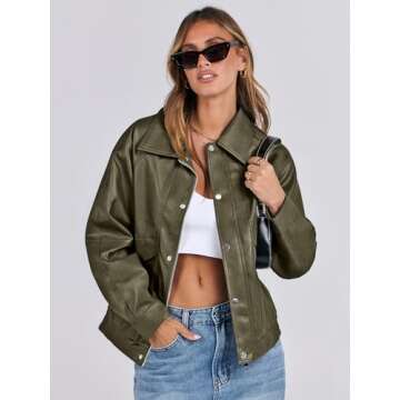 ANRABESS Women Faux Leather Jacket Long Sleeve Button Down Zip Up Motorcycle Biker Coat Fall Outfits Trendy Clothes 2024