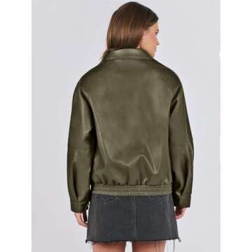 ANRABESS Women Faux Leather Jacket Long Sleeve Button Down Zip Up Motorcycle Biker Coat Fall Outfits Trendy Clothes 2024