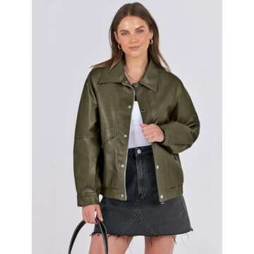 ANRABESS Women Faux Leather Jacket Long Sleeve Button Down Zip Up Motorcycle Biker Coat Fall Outfits Trendy Clothes 2024