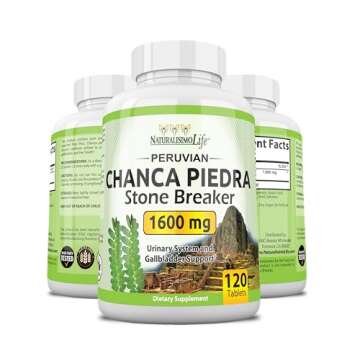 Chanca Piedra 1600 mg - 120 Tablets Kidney Stone Crusher Gallbladder Support Peruvian Chanca Piedra