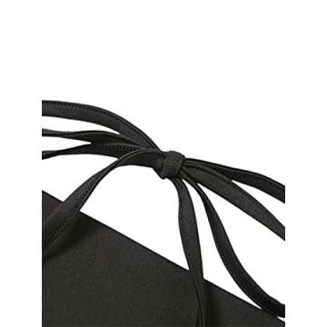 Remidoo Women's 2 Piece Outfit Halter Cami Crop Top and Ruched Ruffle Mini Skirt Set Black Small