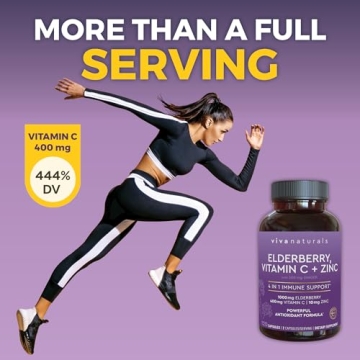 Viva Naturals Elderberry Immune Support Supplement - 120 Capsules