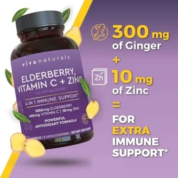 Viva Naturals Elderberry Immune Support Supplement - 120 Capsules
