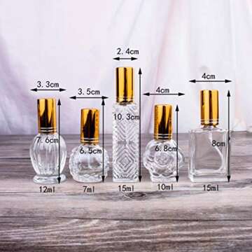 H&D HYALINE & DORA Vintage Glass Perfume Bottles Empty Refillable Sprayer Bottle Fine Mist Spray Bot...