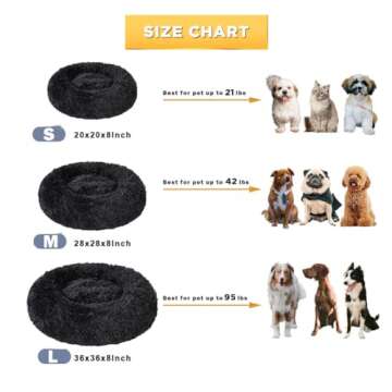 Kimpets Dog Bed Calming Dog Beds for Small Medium Large Dogs - Round Donut Washable Puppy Dog Bed, A...