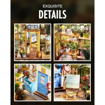 Rolife DIY Miniature House Kit Greenhouse, Tiny House Kit for Adults to Build, Mini House Making Kit with Furniture, Halloween/Christmas Decorations/Gifts for Family and Friends (Cathy's Greenhouse)