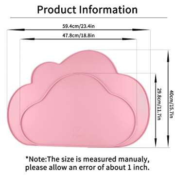 Ptlom Pink Silicone Pet Feeding Mat for Dogs and Cats - Non-Slip Waterproof Design for Clean Feeding