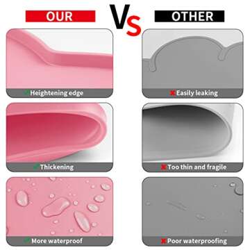 Ptlom Silicone Pet Feeding Mat for All Pets, Waterproof & Non-Slip