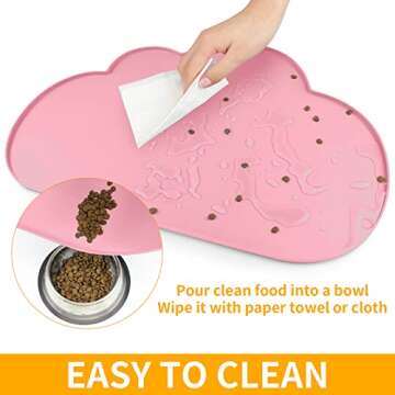Ptlom Silicone Pet Feeding Mat for All Pets, Waterproof & Non-Slip
