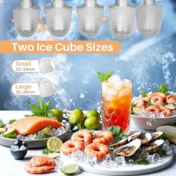 Ice Maker Countertop, Portable Self-Cleaning Ice Machine, 9 Cubes Ready in 6 Mins 26lbs/24Hrs, 2 Sizes of Bullet Ice for Home Kitchen Office Bar Party