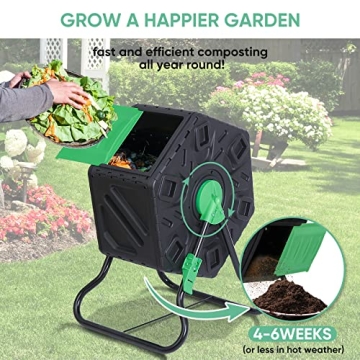 F2C 18.5 Gallon Compost Tumbler with Sliding Doors