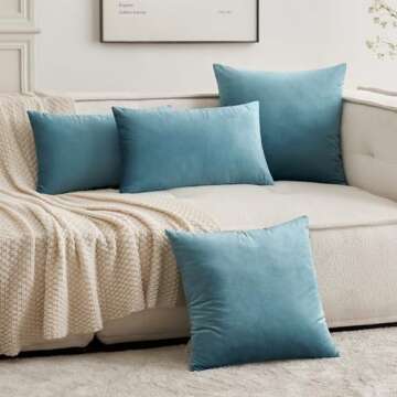 MIULEE Pack of 2 Light Green Velvet Throw Pillow Covers 18x18 Inch Soft Solid Decorative Square Set Cushion Cases for Spring Couch Sofa Bedroom