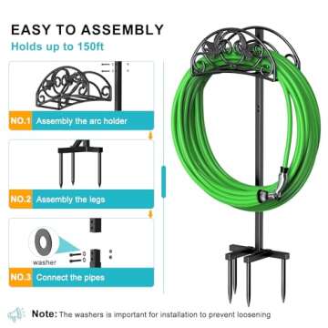 Keten Garden Hose Holder Freestanding for 150ft Hose