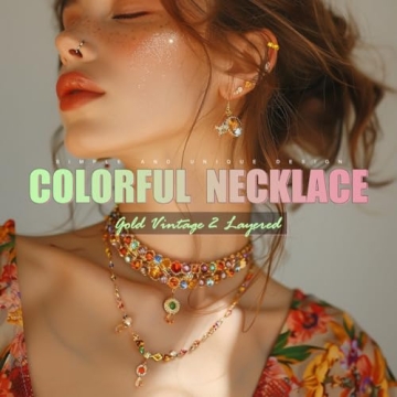 ACEDRE Boho Layered Beaded Necklaces Colorful Beads Choker Necklace Handmade Cute Chokers Set Beach Adjustable Neck Jewelry for Women(7PCS)