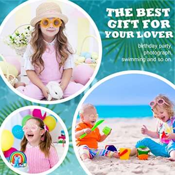 12 Pairs Kids Round Flower Sunglasses Flower Shaped Sunglasses Cute Outdoor Sunglasses Eyewear for Kids (Cute Colors)