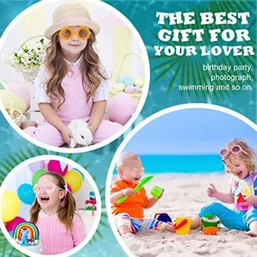 12 Pairs Kids Round Flower Sunglasses Flower Shaped Sunglasses Cute Outdoor Sunglasses Eyewear for Kids (Cute Colors)