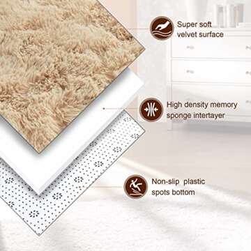 TWINNIS Super Soft Shaggy Rugs Fluffy Carpets, 5x8 Feet, Indoor Modern Plush Area Rugs for Living Ro...