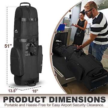 Himal Outdoors Golf Travel Bag - Durable Travel Cover with Wheels