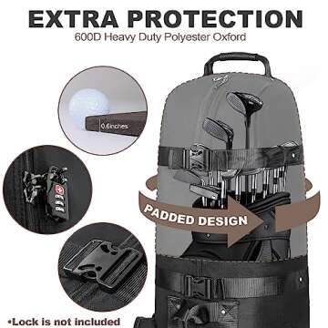 Himal Outdoors Golf Travel Bag - Durable Travel Cover with Wheels