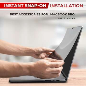 SightPro Magnetic Privacy Screen for MacBook Pro 16 Inch (2021-2024, M1, M2, M3, M4, Pro, Max) Removable Laptop Privacy Filter Shield and Protector