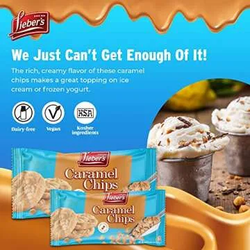 Lieber's Real Caramel Chips| Baking Chips | Certified Kosher for Cookies, Cakes, Muffins and More! 9 Oz Pack Of 3