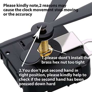 Hicarer High Couple Quartz Clock Movement Replacement Parts with Long Hands and Spade Hanger 208mm/8...