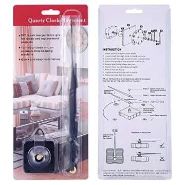 Hicarer High Couple Quartz Clock Movement Replacement Parts with Long Hands and Spade Hanger 208mm/8.2 Inch