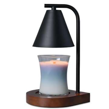 SOKCVSEA Candle Warmer Lamp - Candle Warmer with Timer, Birthday Gifts for Women Mom Gifts, House Warming Gifts New Home Decor, Wax Melt with 2 Bulb Black 02