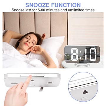Stylish U-pick Digital Alarm Clock with USB Charger
