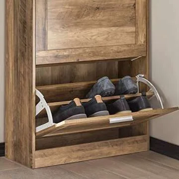 Haotian Brown Shoe Storage Cabinet for Stylish Entryways