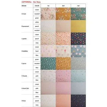 COTTONVILL Our Story 20COUNT Cotton Print Quilting Fabric (1yard, 19-Heart-Cream)