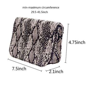 Small PU Leather Elegant Fanny Pack Belt Bag Purse Snakeskin pattern for Women Travel