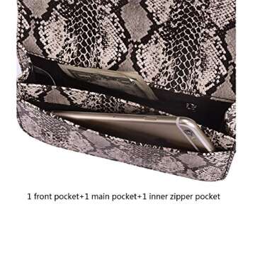 Small PU Leather Elegant Fanny Pack Belt Bag Purse Snakeskin pattern for Women Travel