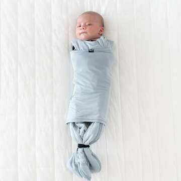 KYTE BABY Unisex Rayon Made from Bamboo Sleep Bag Swaddler for Babies, 1.0 Tog (Fog)