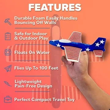 Stars & Stripes Foam Glider Plane Toy for Kids