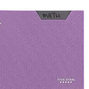 Five Star 2-Pocket Folder with Prong Fasteners, Stay-Put Folder, Folders with Pockets, Amethyst Purple (38750)