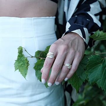 Shop Vescence Gold Plated CZ Open Adjustable Ring