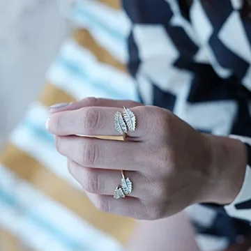 Shop Vescence Gold Plated CZ Open Adjustable Ring